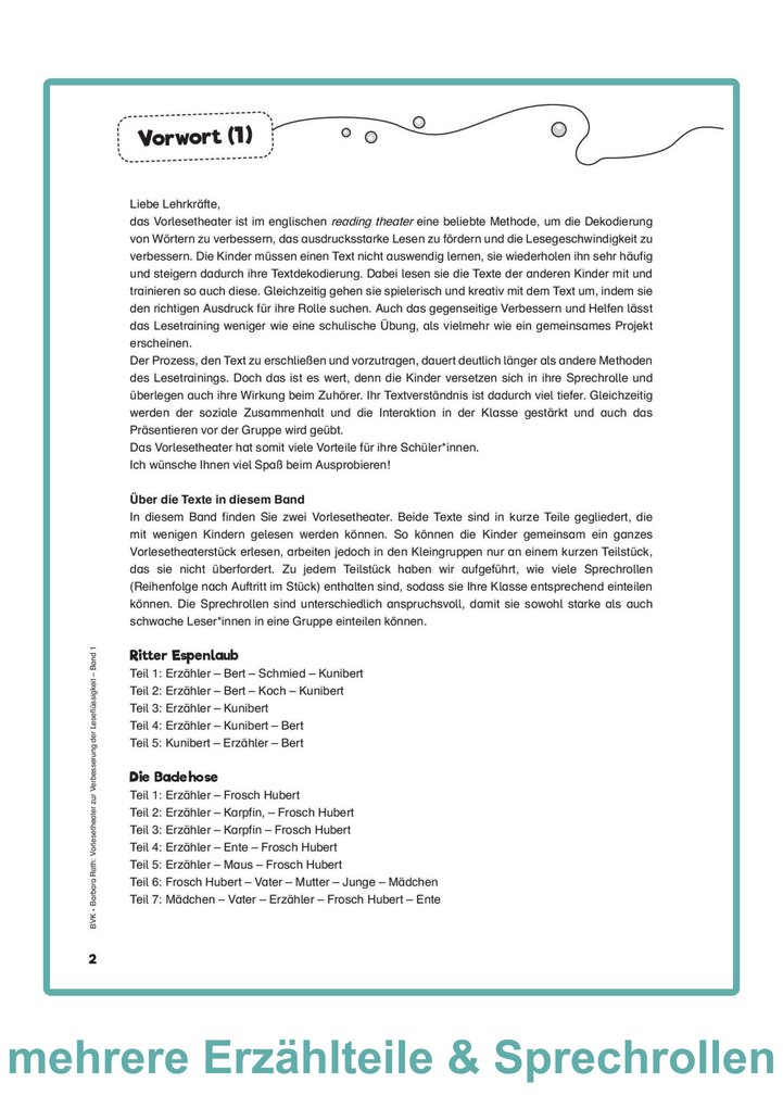 Weitere Ansicht: Vorlesetheater Band 1 | Barbara Rath