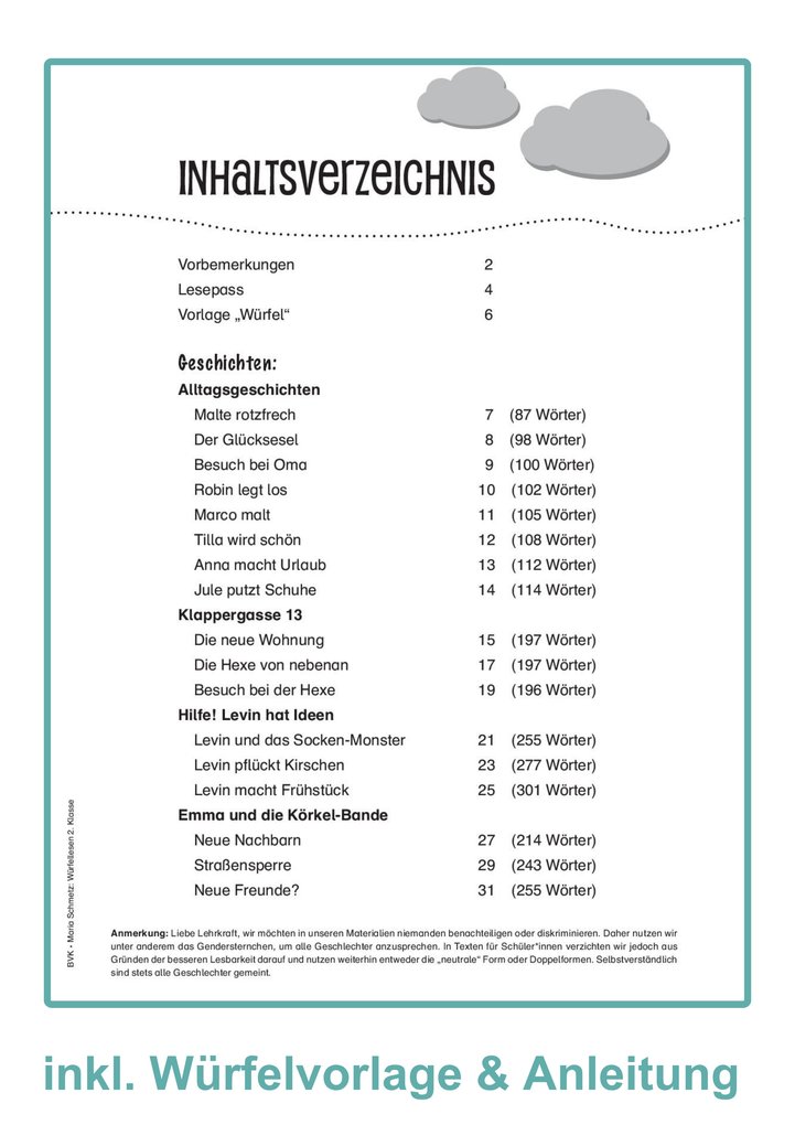 Weitere Ansicht: Würfellesen - 2. Klasse | Maria Schmetz