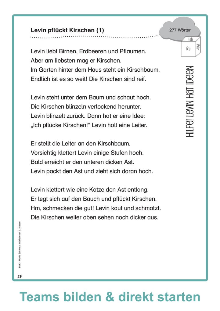 Weitere Ansicht: Würfellesen - 2. Klasse | Maria Schmetz