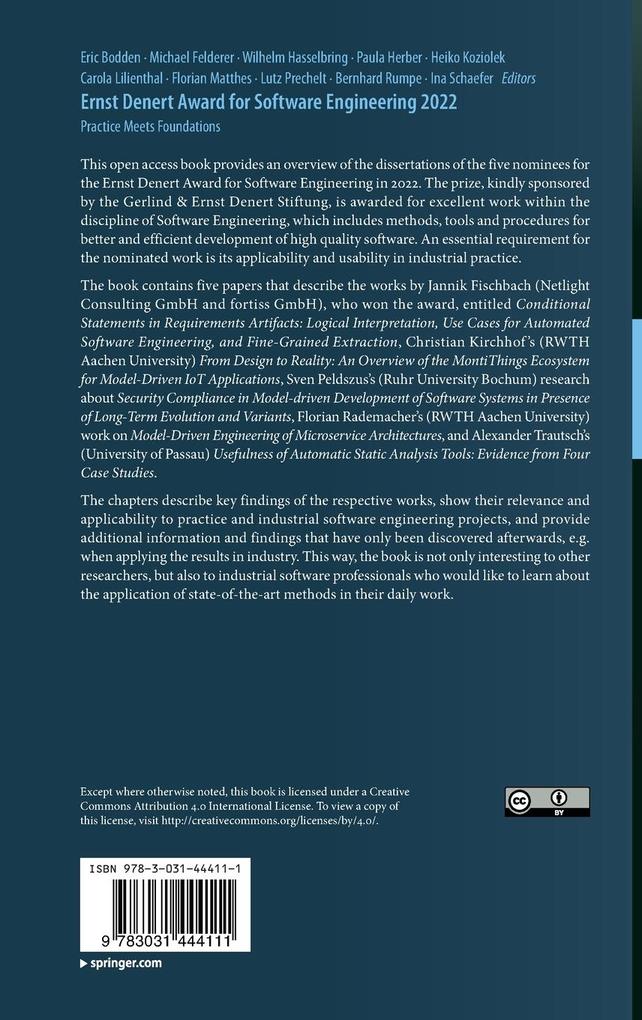 Weitere Ansicht: Ernst Denert Award for Software Engineering 2022