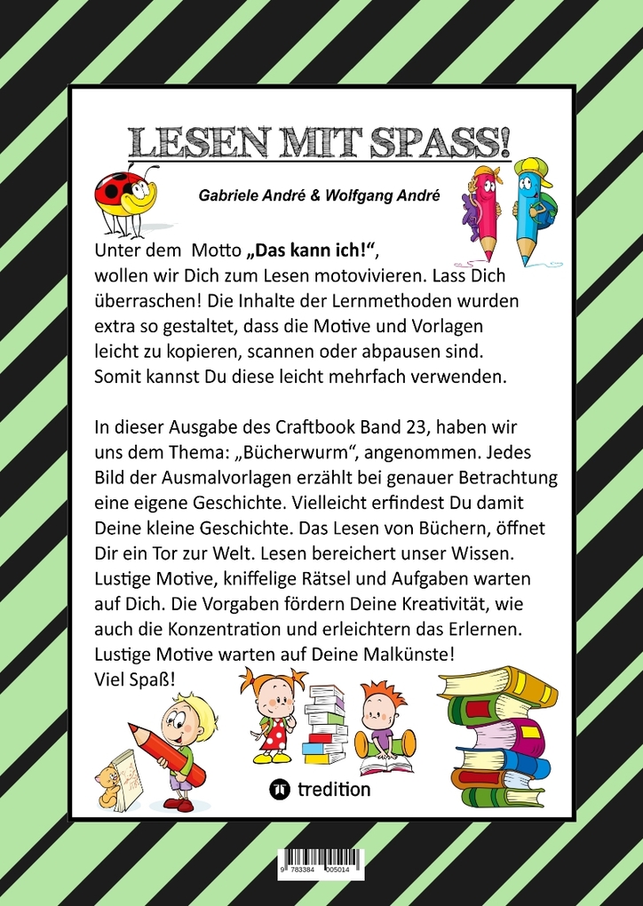 Weitere Ansicht: CRAFTOOK - SPIELERISCH LESENLERNEN - 100 TOLLE MOTIVE - LÜCKENTEXT - SPANNENDE RÄTSEL - MOTIVATION - SPASS AM LESEN | Wolfgang André, Gabriele André