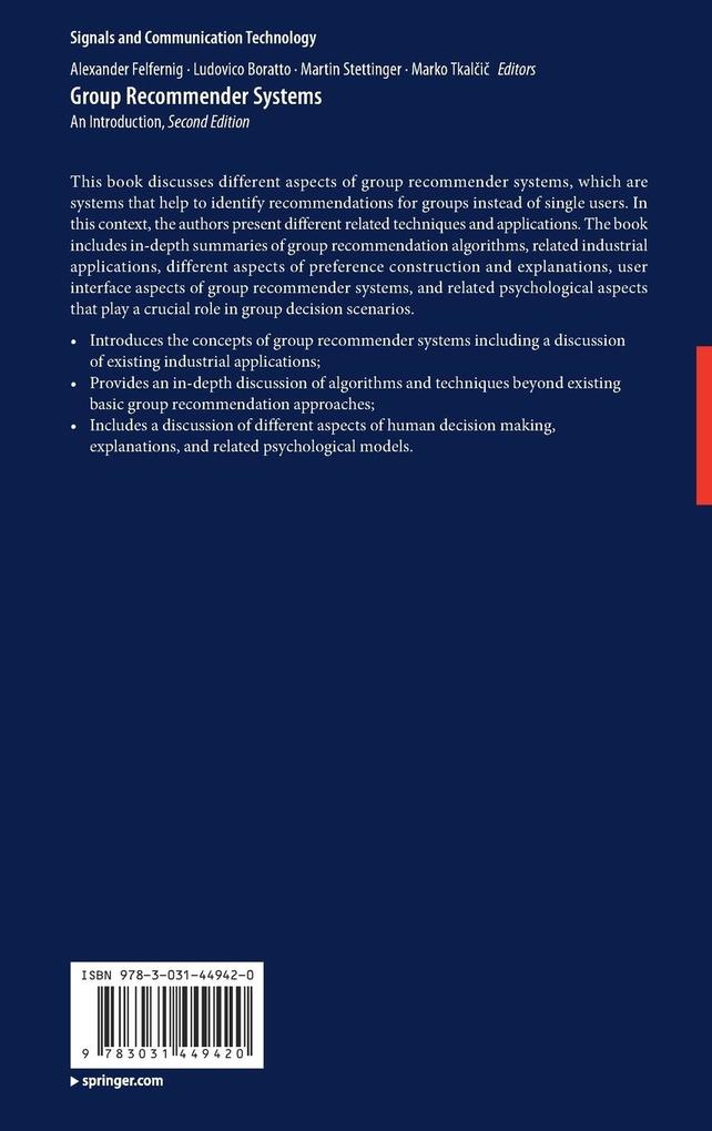 Weitere Ansicht: Group Recommender Systems