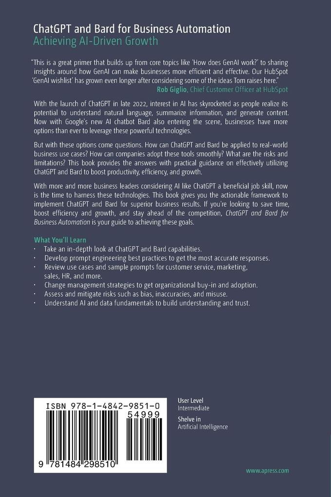 Weitere Ansicht: ChatGPT and Bard for Business Automation | Tom Taulli