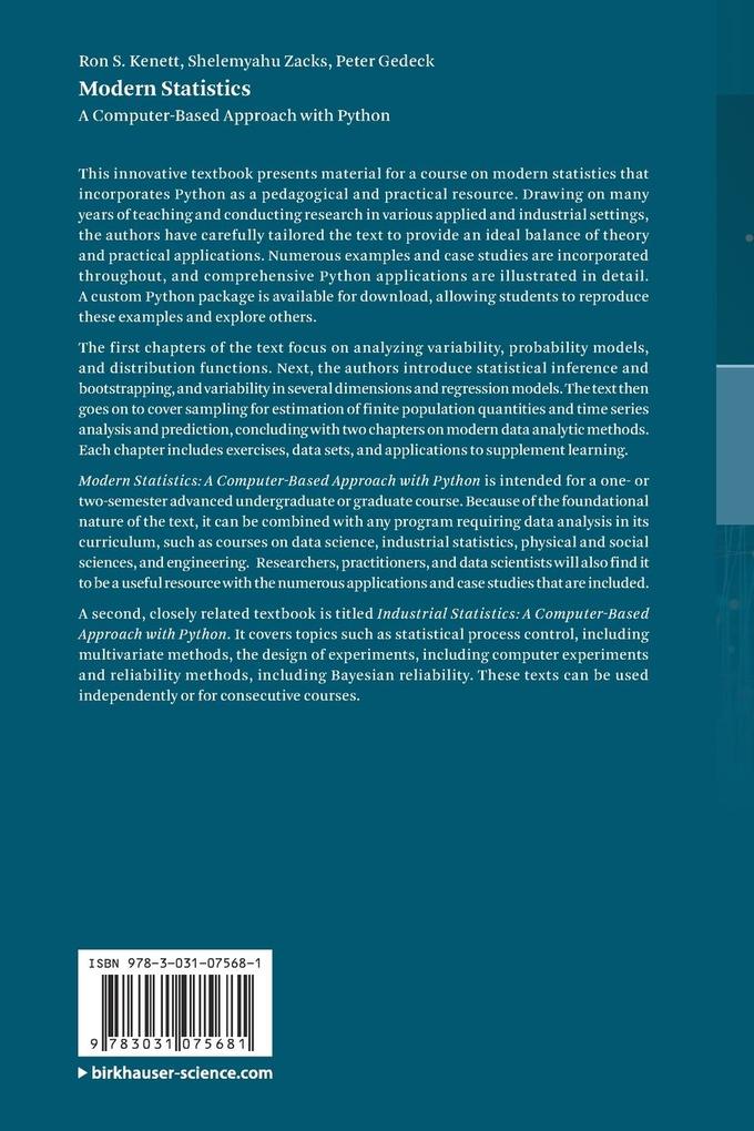 Weitere Ansicht: Modern Statistics | Ron S. Kenett, Shelemyahu Zacks, Peter Gedeck