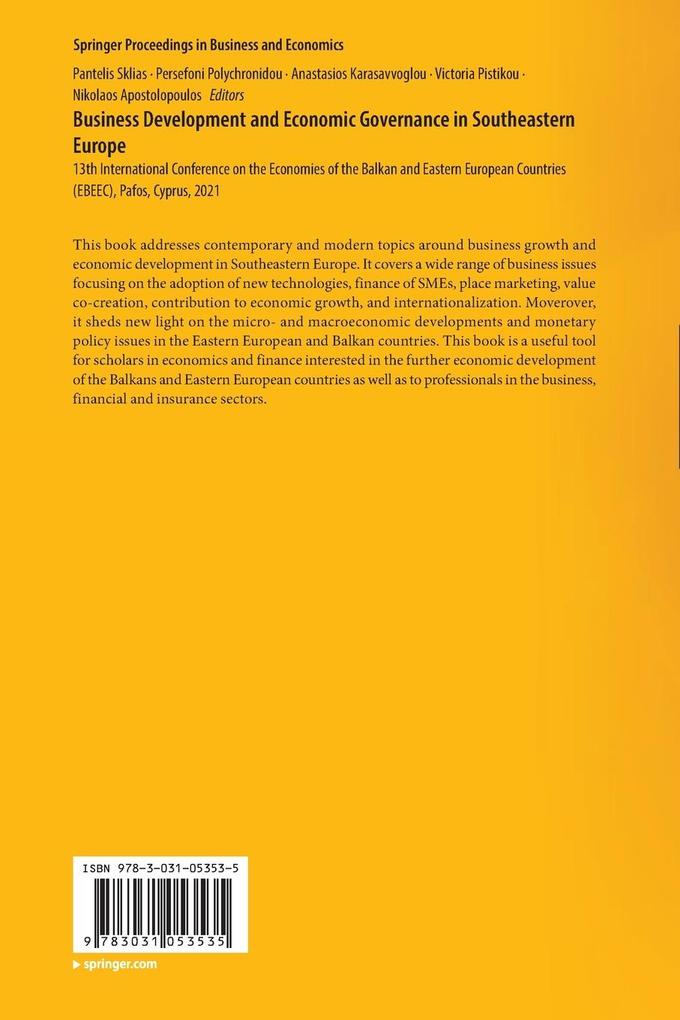 Weitere Ansicht: Business Development and Economic Governance in Southeastern Europe