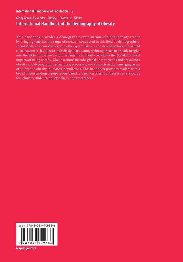 Weitere Ansicht: International Handbook of the Demography of Obesity