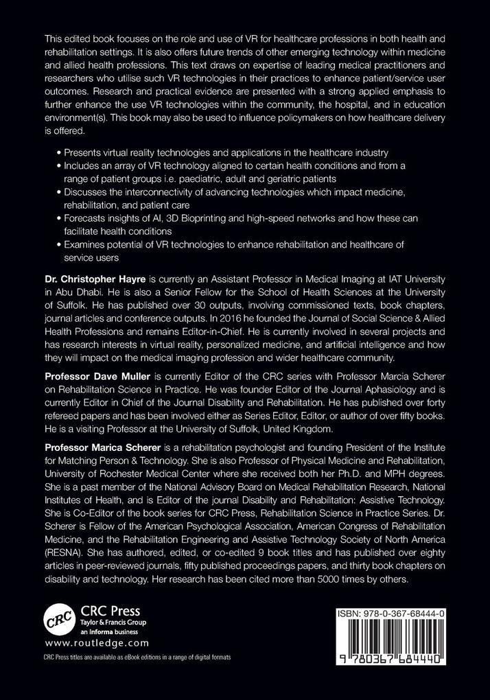 Weitere Ansicht: Virtual Reality in Health and Rehabilitation