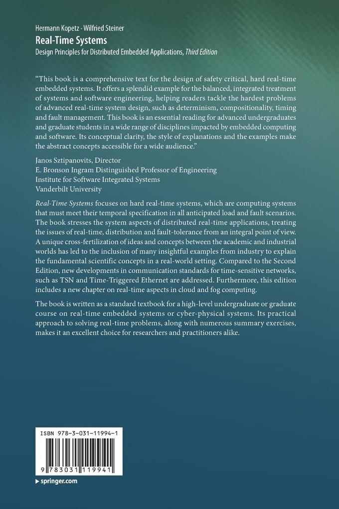 Weitere Ansicht: Real-Time Systems | Hermann Kopetz, Wilfried Steiner