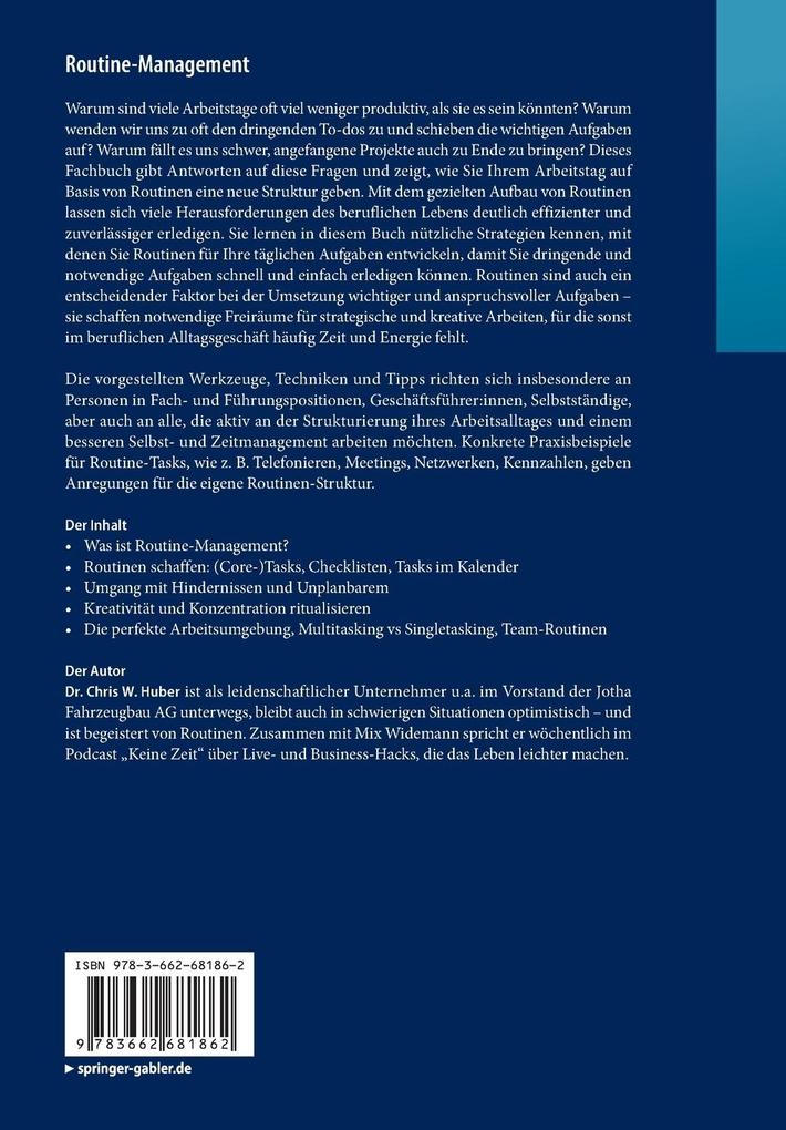 Weitere Ansicht: Routine-Management | Chris W. Huber
