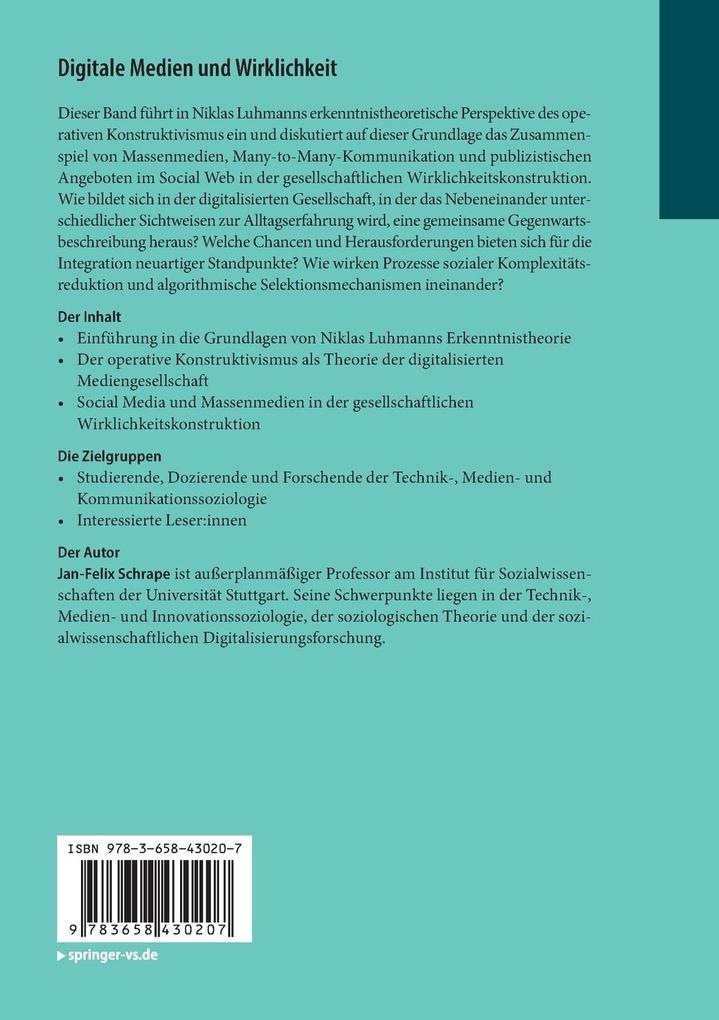 Weitere Ansicht: Digitale Medien und Wirklichkeit | Jan-Felix Schrape