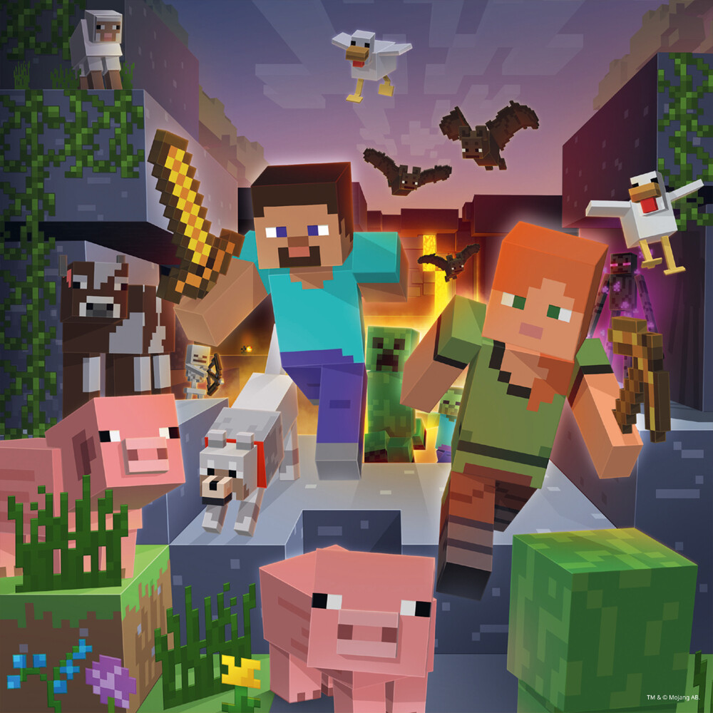 Weitere Ansicht: Kinderpuzzle 3x49 Teile - Minecraft Biomes