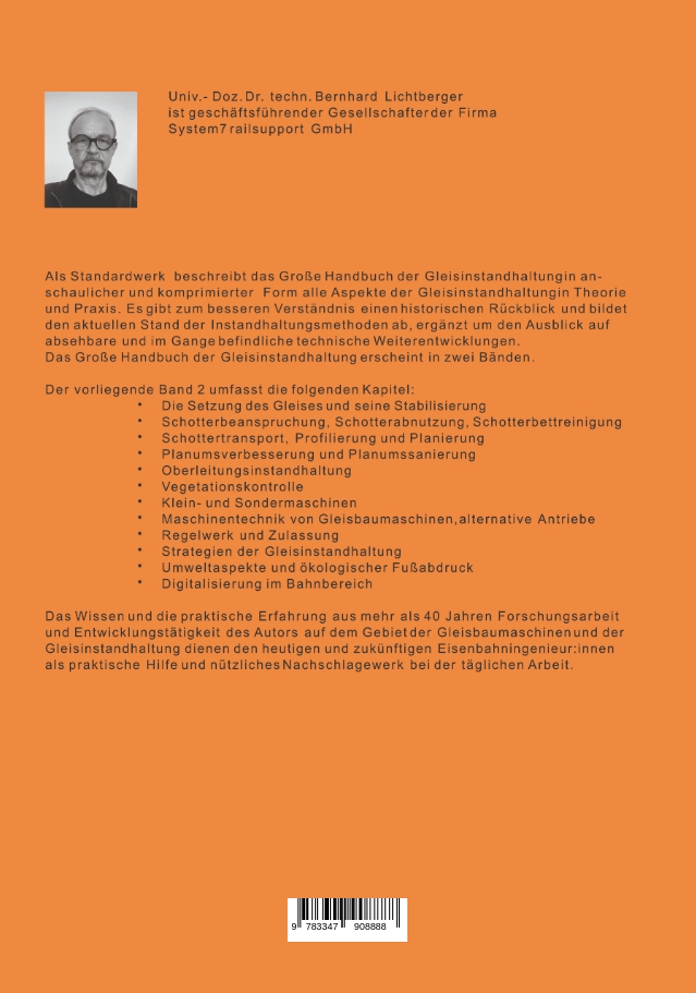 Weitere Ansicht: Das Große Handbuch der Gleisinstandhaltung - Stabilisierung - Digitalisierun - Gleisreinigung - Umwelt Nachhaltigkeit - Planumssanierung - Oberleitungsinstandhaltung - Gleisinstandhaltung - LCC RAMS | Bernhard Lichtberger