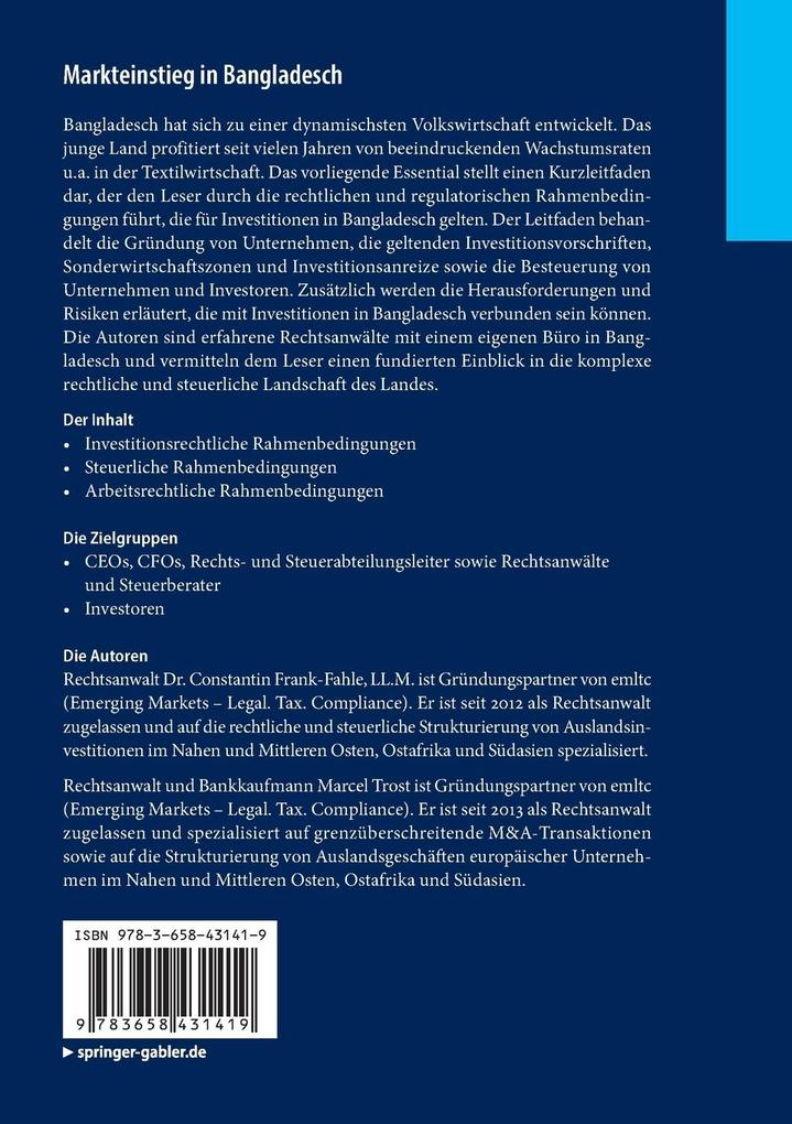 Weitere Ansicht: Markteinstieg in Bangladesch | Constantin Frank-Fahle, Marcel Trost