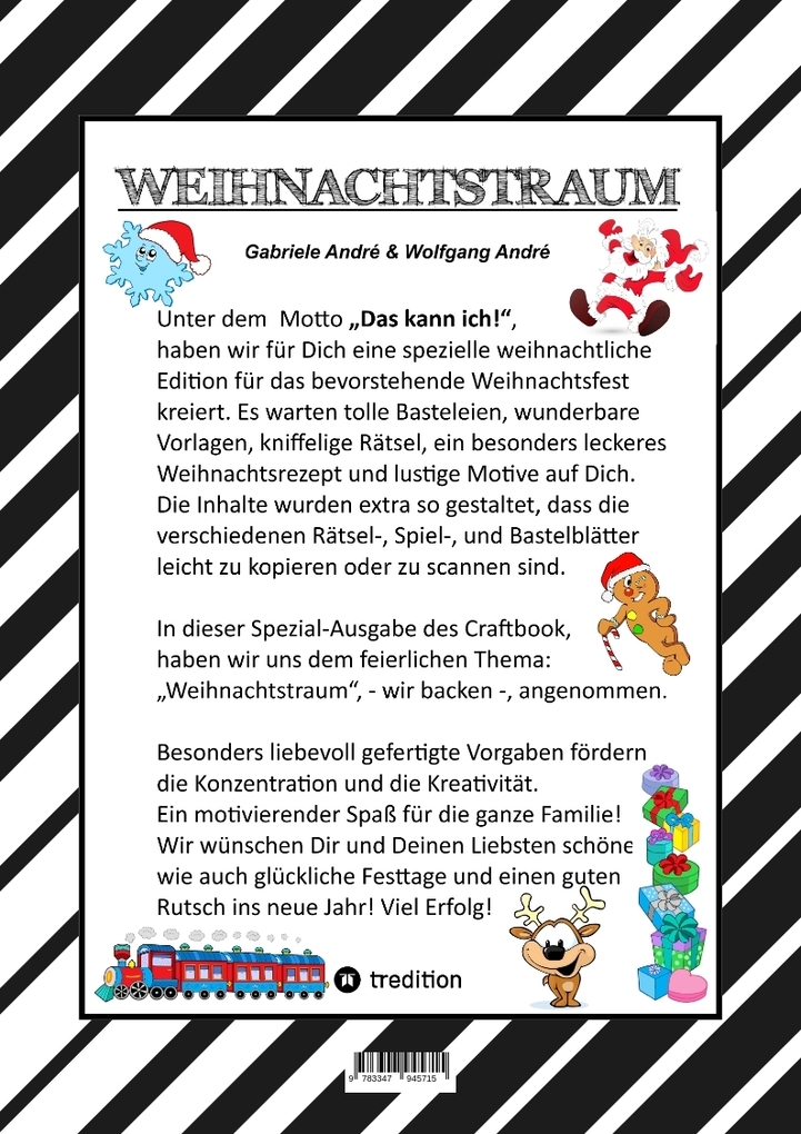 Weitere Ansicht: CRAFTBOOK - 100 LUSTIGE WEIHNACHTSMOTIVE - RÄTSEL - WEIHNACHTSREZEPT - FAMILIENSPIEL - SCHÖNE BESCHERUNG - SPASS | Gabriele André, Wolfgang André