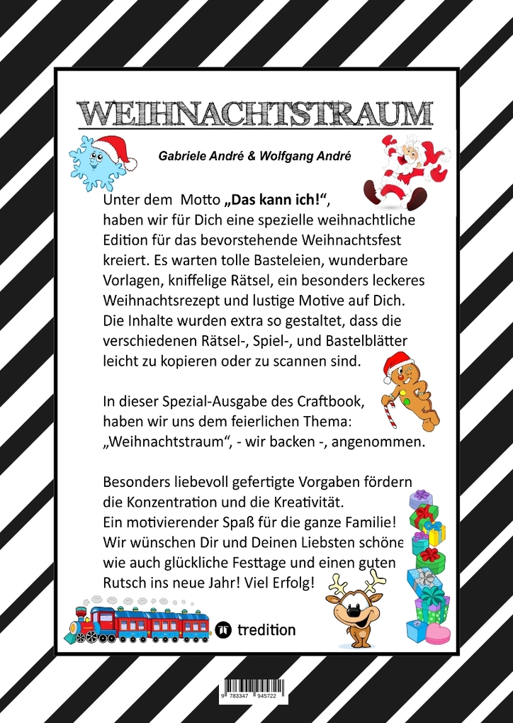 Weitere Ansicht: CRAFTBOOK - 100 LUSTIGE WEIHNACHTSMOTIVE - RÄTSEL - WEIHNACHTSREZEPT - FAMILIENSPIEL - SCHÖNE BESCHERUNG - SPASS | Gabriele André, Wolfgang André