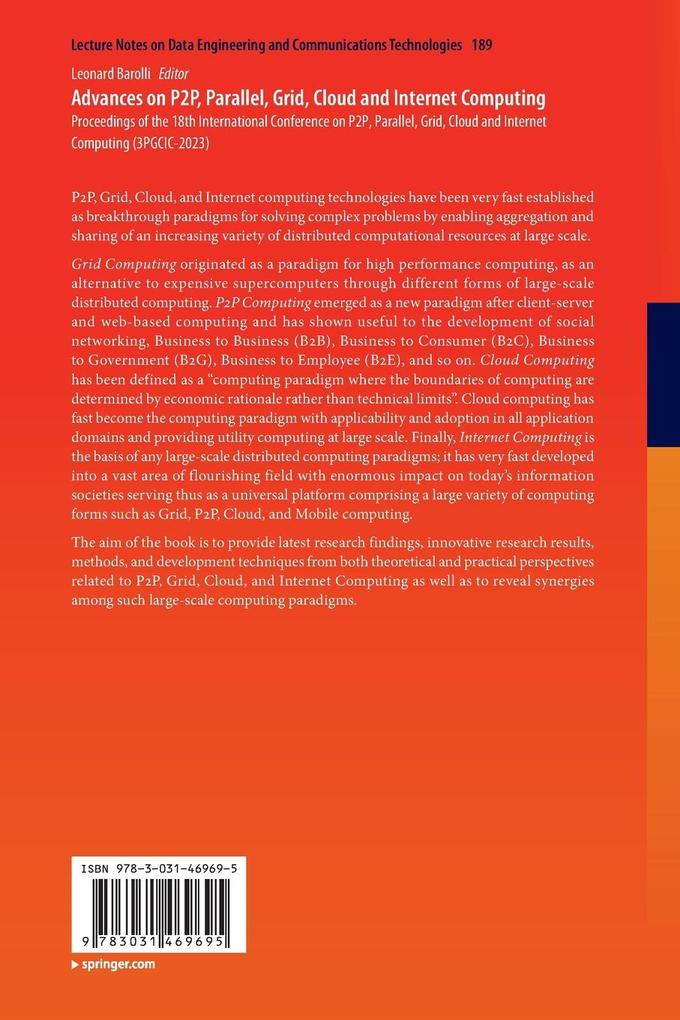 Weitere Ansicht: Advances on P2P, Parallel, Grid, Cloud and Internet Computing