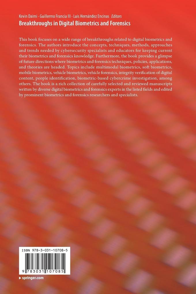 Weitere Ansicht: Breakthroughs in Digital Biometrics and Forensics