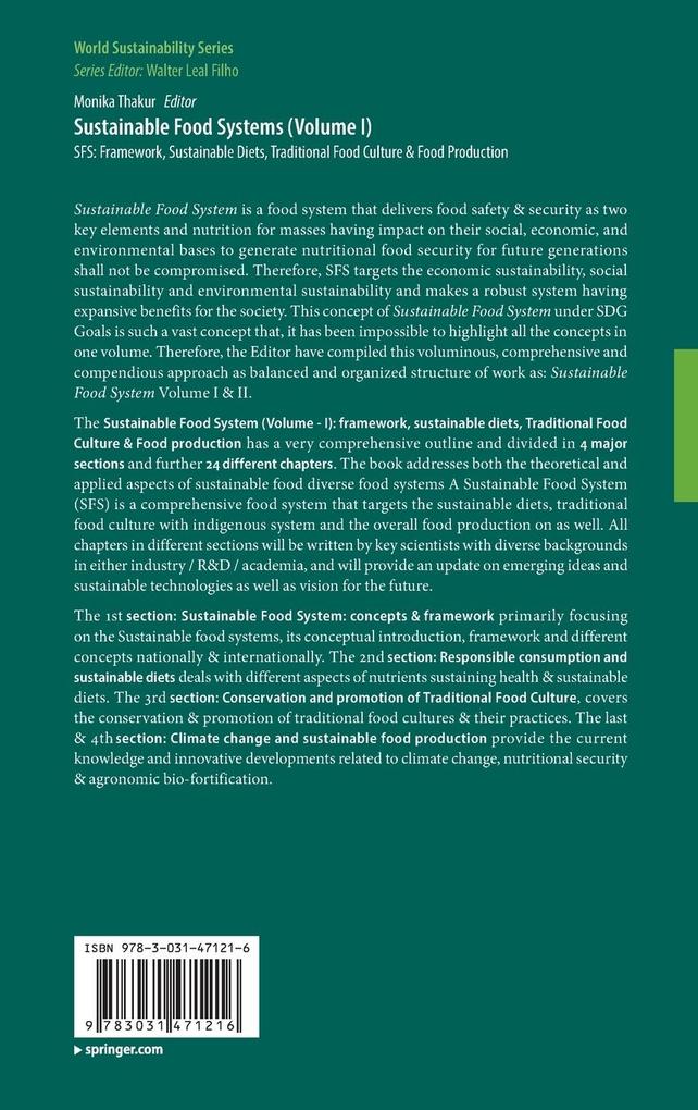 Weitere Ansicht: Sustainable Food Systems (Volume I)