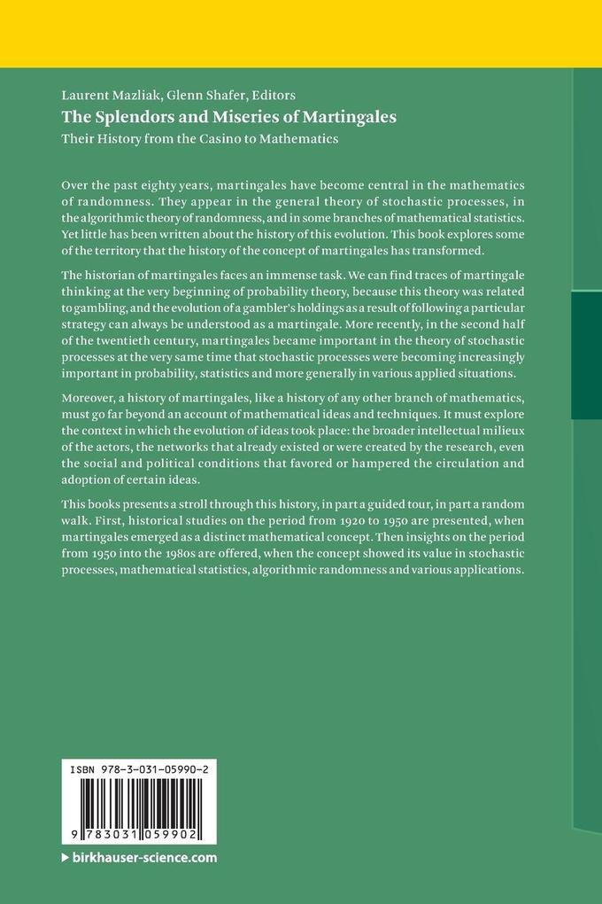 Weitere Ansicht: The Splendors and Miseries of Martingales