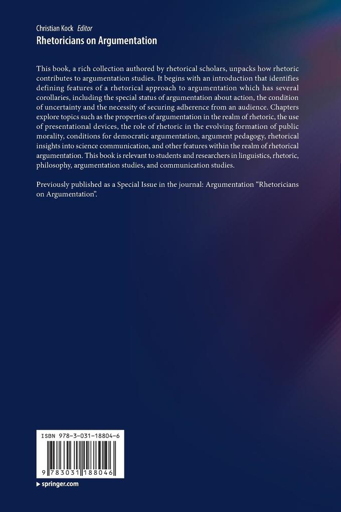 Weitere Ansicht: Rhetoricians on Argumentation