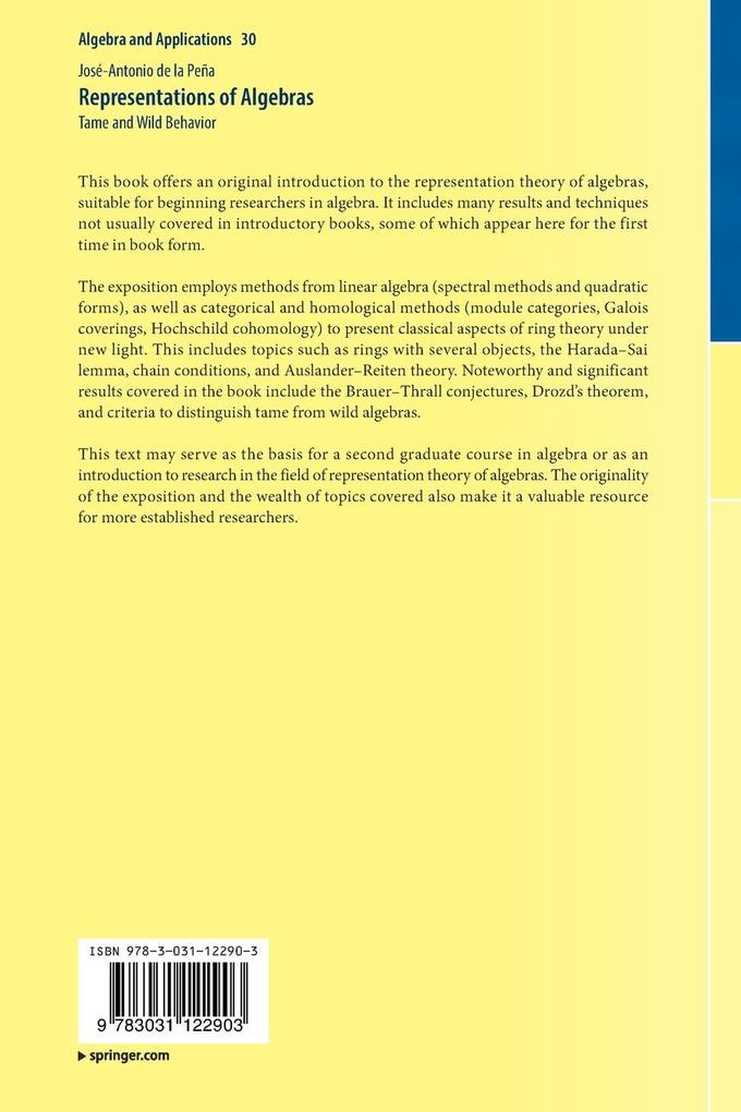 Weitere Ansicht: Representations of Algebras | José-Antonio de la Peña