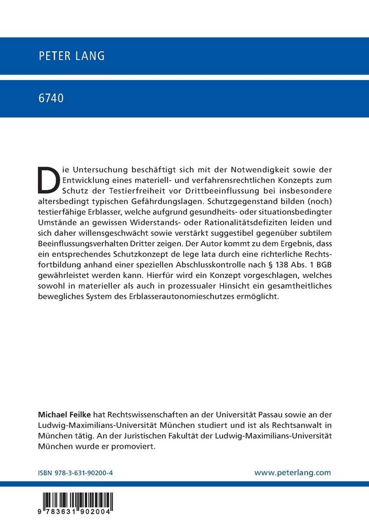 Weitere Ansicht: Erblasserautonomieschutz | Michael Feilke