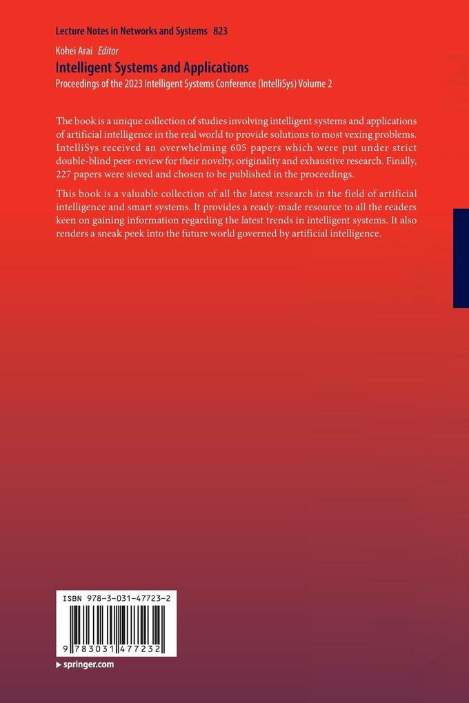 Weitere Ansicht: Intelligent Systems and Applications