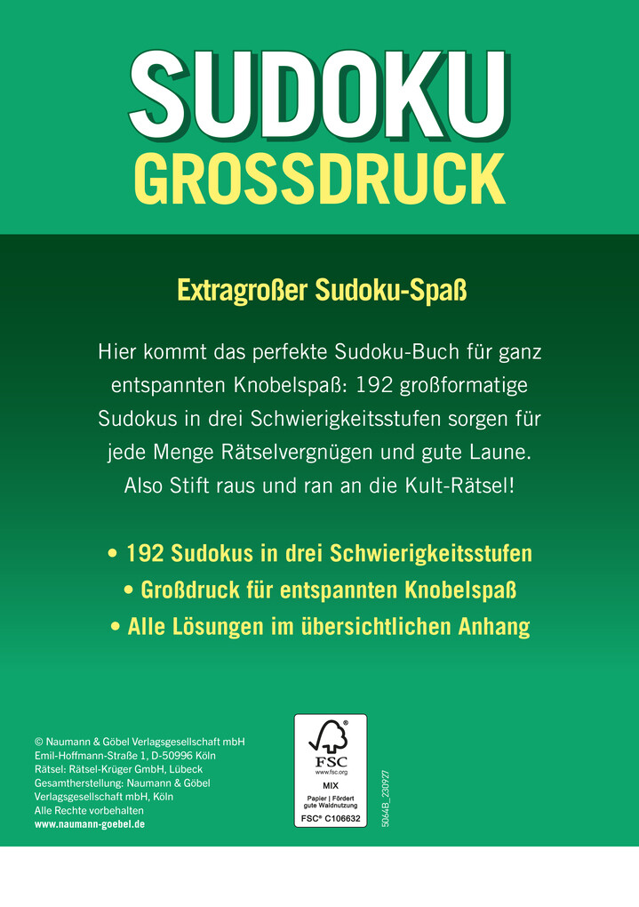 Weitere Ansicht: Sudoku Großdruck - Band 1