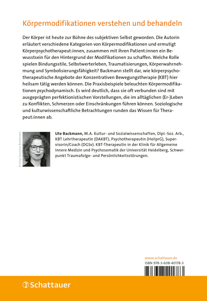 Weitere Ansicht: Körpermodifikationen - Interventionen der Konzentrativen Bewegungstherapie (KBT) | Ute Backmann