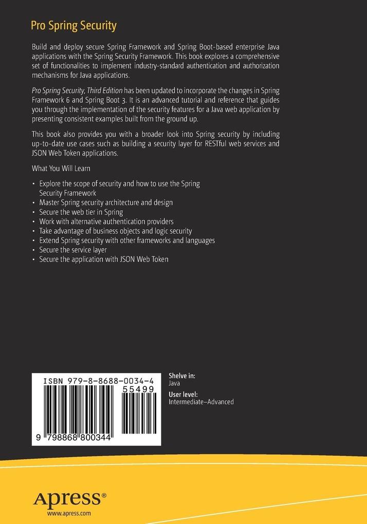 Weitere Ansicht: Pro Spring Security | Massimo Nardone, Carlo Scarioni