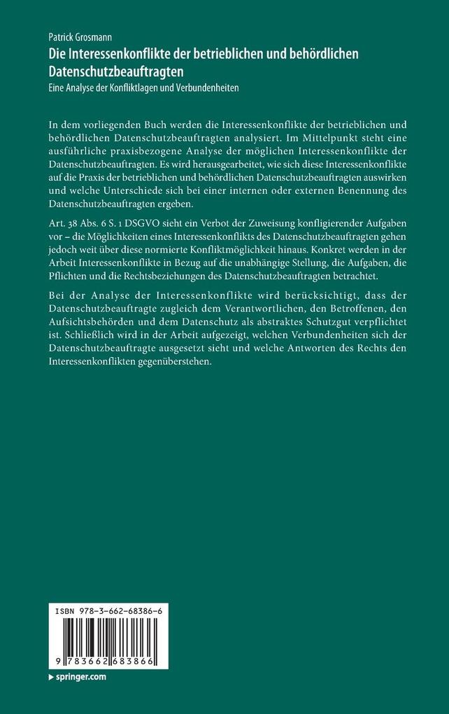 Weitere Ansicht: Die Interessenkonflikte der betrieblichen und behördlichen Datenschutzbeauftragten | Patrick Grosmann