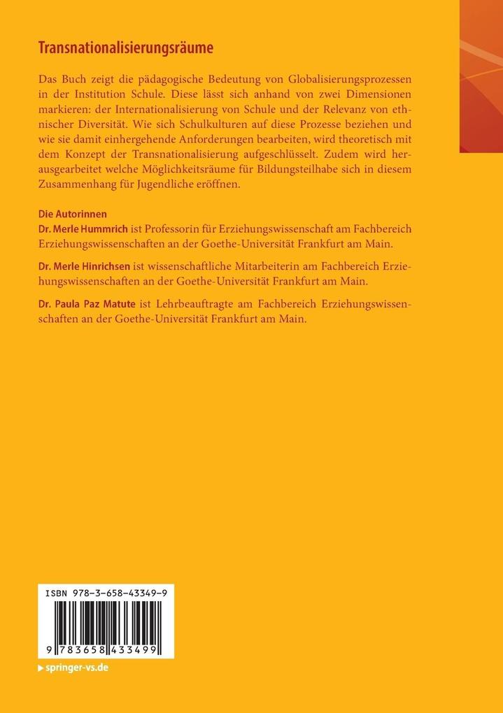 Weitere Ansicht: Transnationalisierungsräume | Merle Hummrich, Merle Hinrichsen, Paula Paz Matute