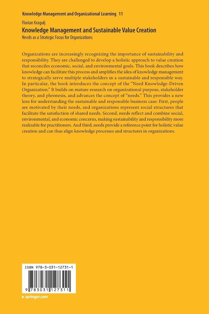 Weitere Ansicht: Knowledge Management and Sustainable Value Creation | Florian Kragulj