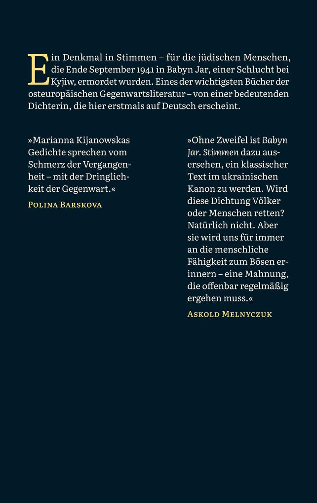 Weitere Ansicht: Babyn Jar. Stimmen | Marianna Kijanowska