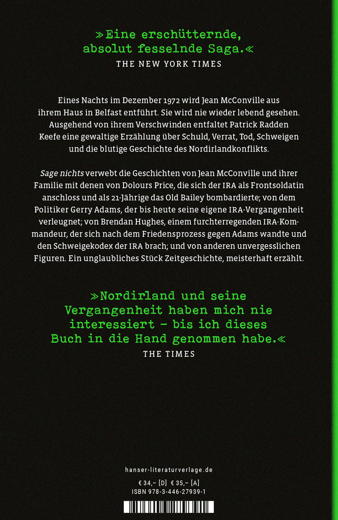 Weitere Ansicht: Sage nichts | Patrick Radden Keefe