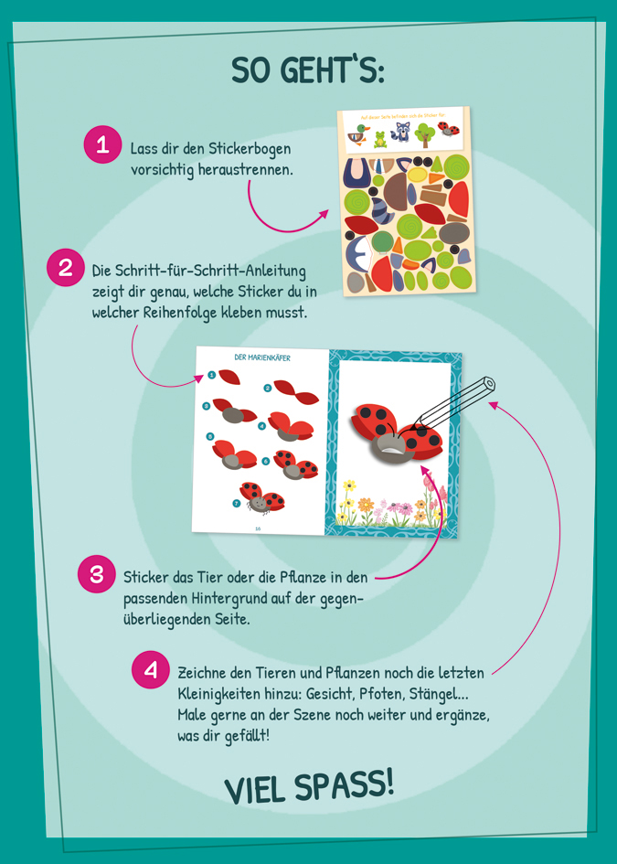 Weitere Ansicht: Stickern Schritt für Schritt. Natur