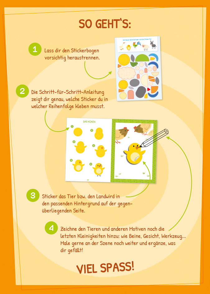 Weitere Ansicht: Stickern Schritt für Schritt. Bauernhof