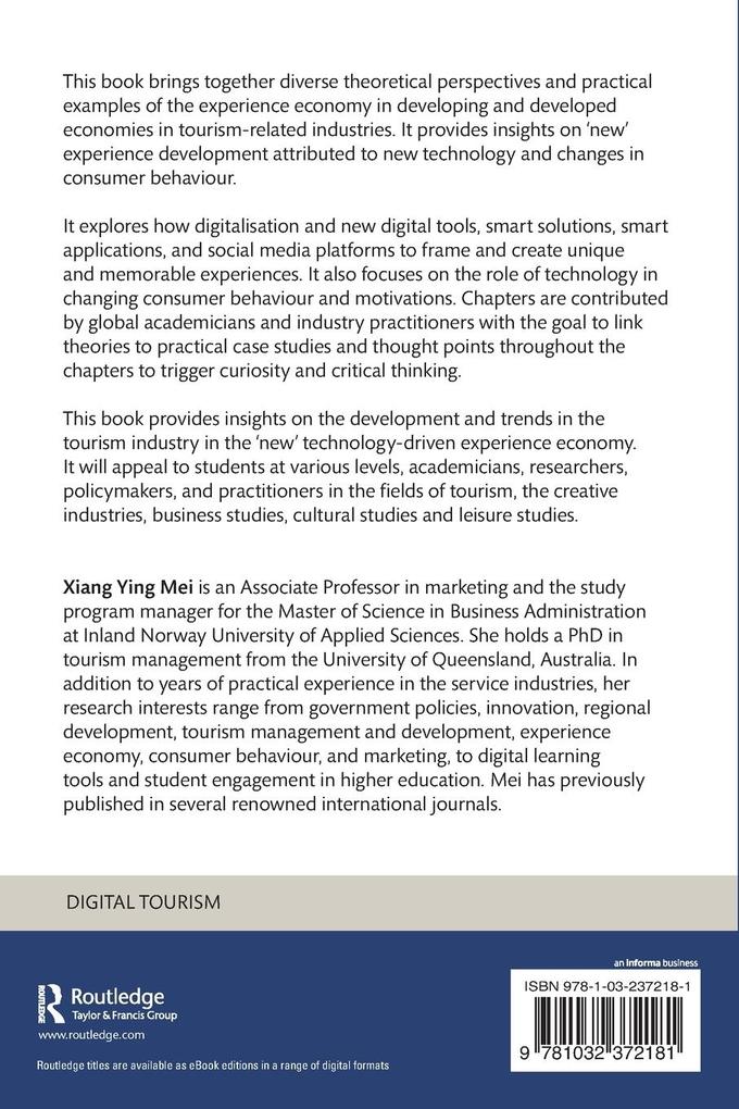 Weitere Ansicht: Tourism and the Experience Economy in the Digital Era