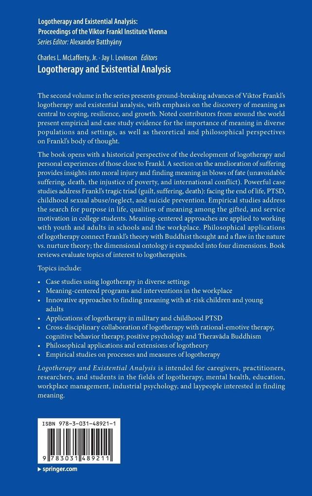 Weitere Ansicht: Logotherapy and Existential Analysis