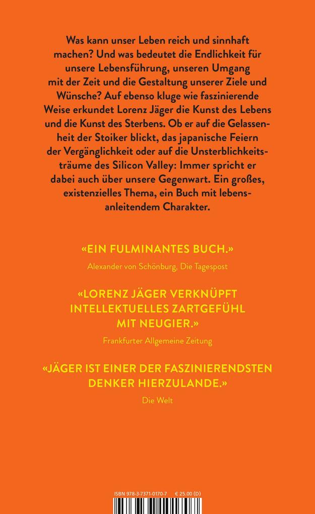 Weitere Ansicht: Die Kunst des Lebens, die Kunst des Sterbens | Lorenz Jäger
