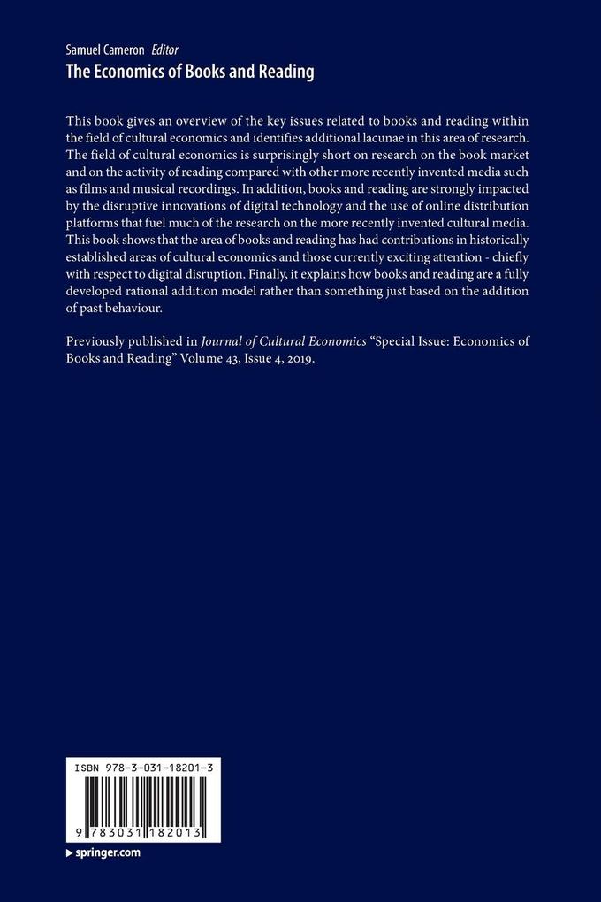 Weitere Ansicht: The Economics of Books and Reading