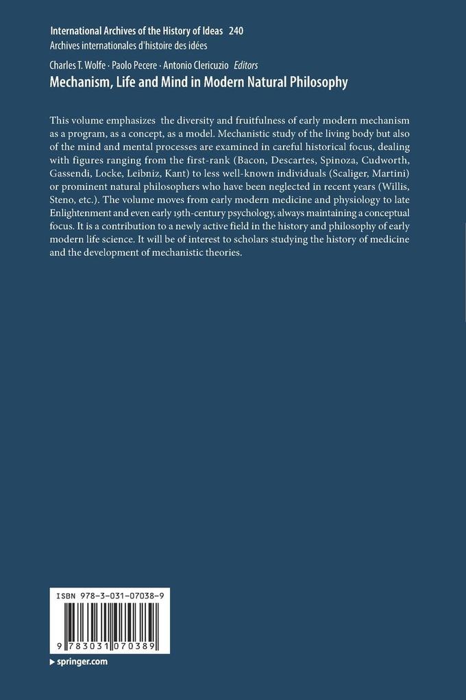 Weitere Ansicht: Mechanism, Life and Mind in Modern Natural Philosophy