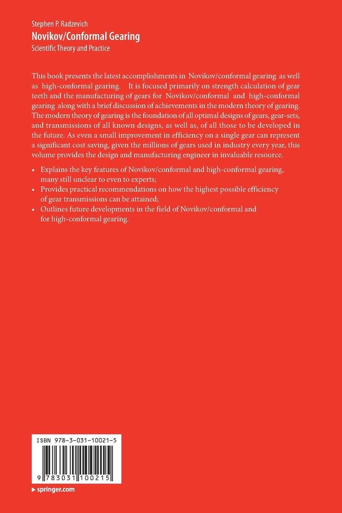 Weitere Ansicht: Novikov/Conformal Gearing | Stephen P. Radzevich