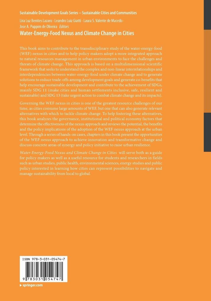 Weitere Ansicht: Water-Energy-Food Nexus and Climate Change in Cities