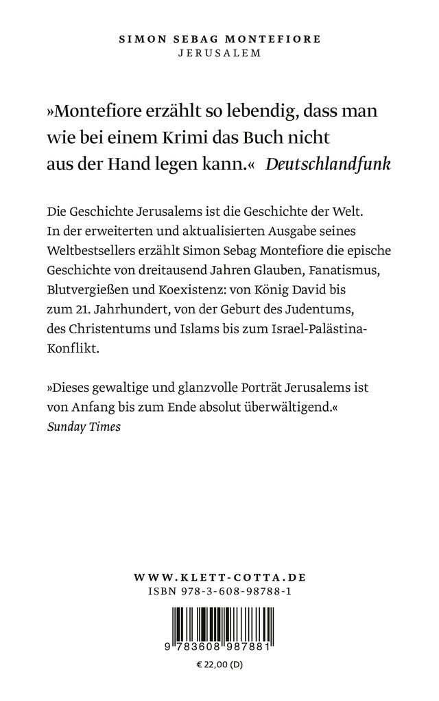 Weitere Ansicht: Jerusalem | Simon Sebag Montefiore