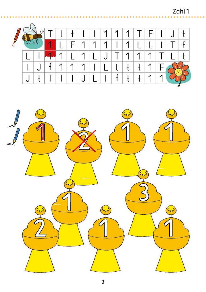 Weitere Ansicht: Mein Übungsheft Zahlen schreiben lernen 1-10 - Vorschule, Schulanfang, 1. Klasse: Zählen, Mengen, erstes Rechnen | Ulrike Maier