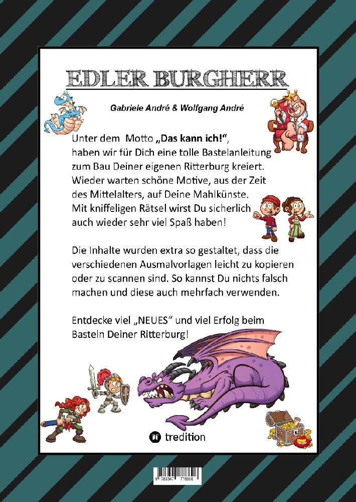 Weitere Ansicht: CRAFTBOOK - 100 SEITEN RITTER MALMOTIVE - BURG BASTELANLEITUNG - RÄTSEL - WAPPEN - KÖNIGE - SCHILDER - PINZESSINNEN | Gabriele André, Wolfgang André