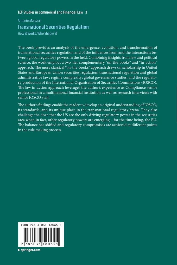 Weitere Ansicht: Transnational Securities Regulation | Antonio Marcacci