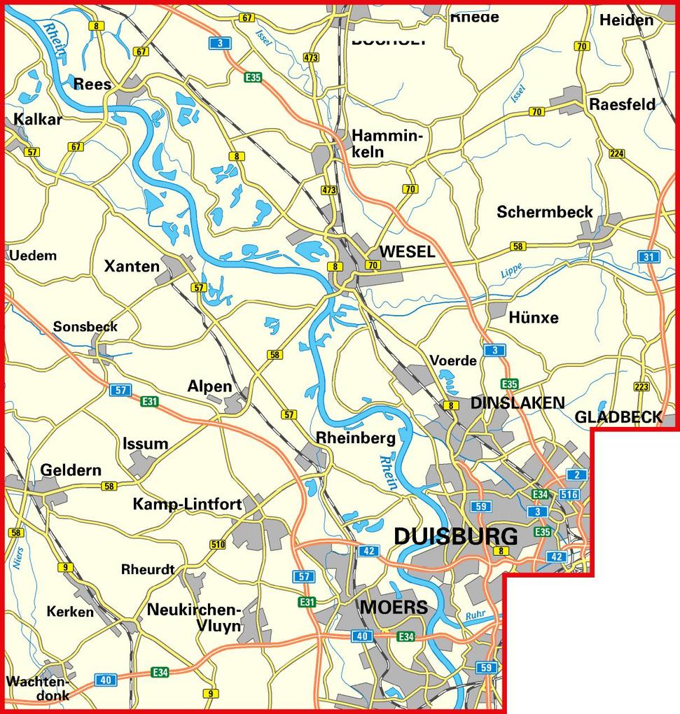 Weitere Ansicht: BVA Radwanderkarte Kreis Wesel mit Knotenpunkten 1:50.000