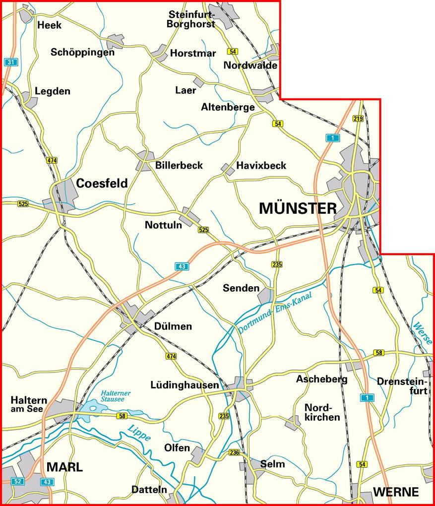 Weitere Ansicht: BVA Radwanderkarte Kreis Coesfeld mit Knotenpunkten 1:50.000